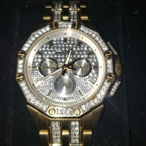 Men's Bulova Crystal Accent Gold-Tone Watch 